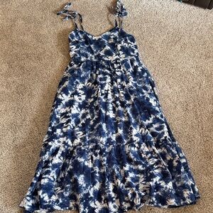 Gap navy tie dye midi dress cotton size 8